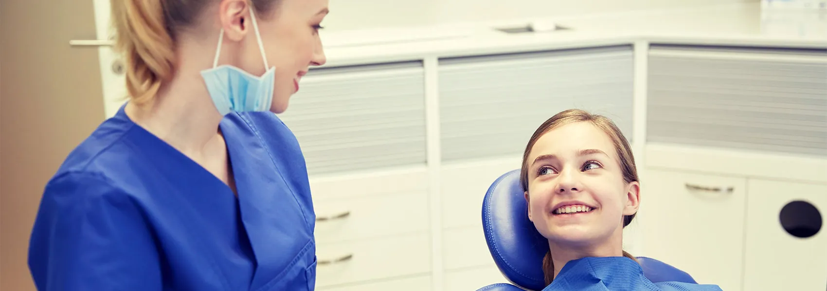 Dentist check up the patient at dental
