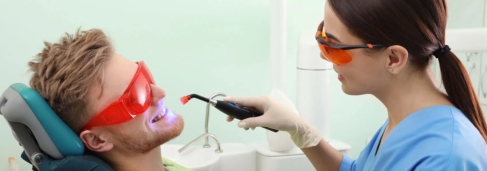 Laser teeth whitening