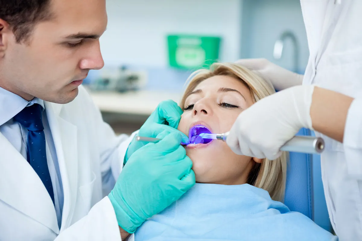 Laser teeth whitening treatment